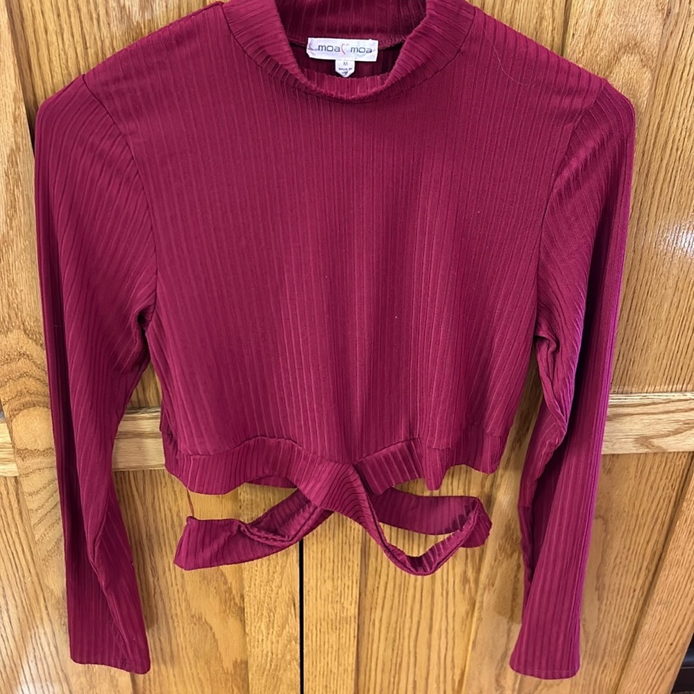 Medium MOA MOA long sleeve burgundy blouse